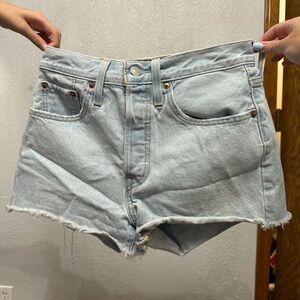 Levi's Blue Jean Shorts Distressed Cut-Off Hem